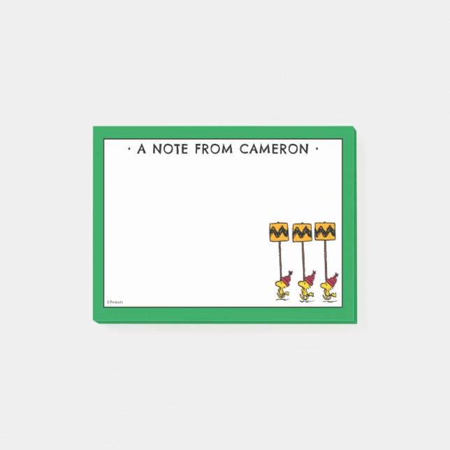 Erdnüsse | Woodstock & Friends Signature März Post-it Klebezettel (Vorderseite)