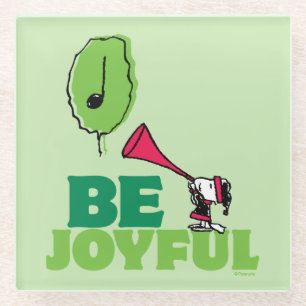 Erdnüsse   Woodstock Seien Sie froh Glasuntersetzer