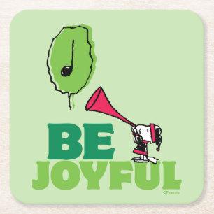 Erdnüsse   Woodstock Seien Sie froh Rechteckiger Pappuntersetzer