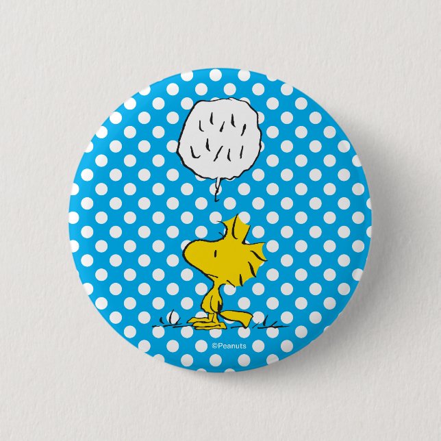 Erdnüsse | Woodstock Speaks & Polka Dots Button (Vorderseite)
