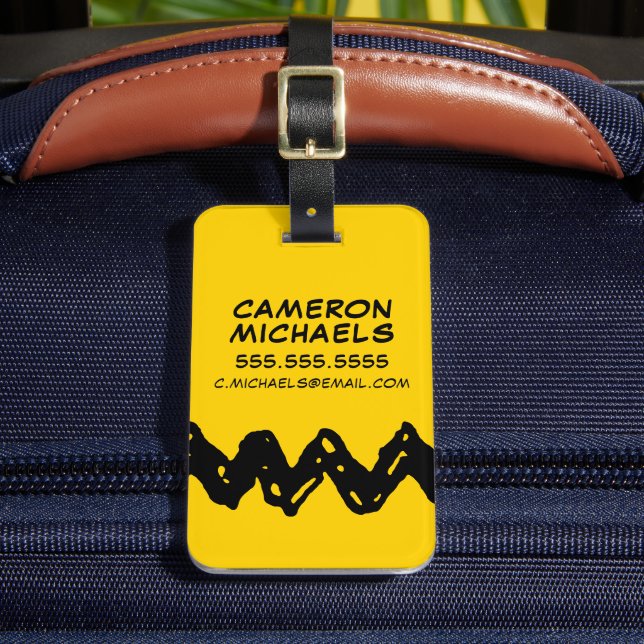 Erdnüsse | Zig-Zag-Shirt von Charlie Brown Gepäckanhänger (Vorderseite Insitu 2)