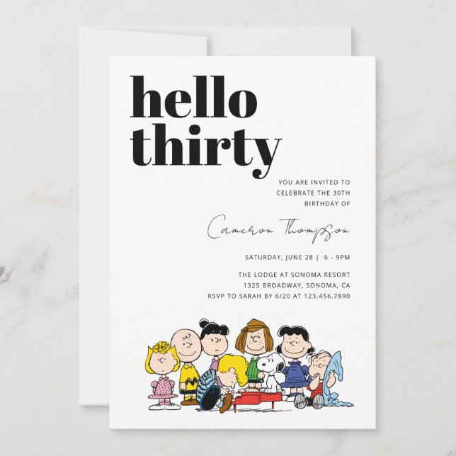 Erdnusszeichen - 30. Geburtstag Einladung (Vorderseite)