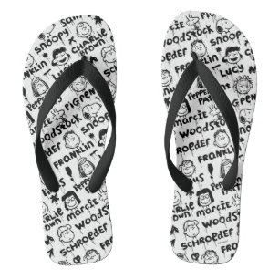 Erdnusszeichen Graffiti Muster Flip Flops