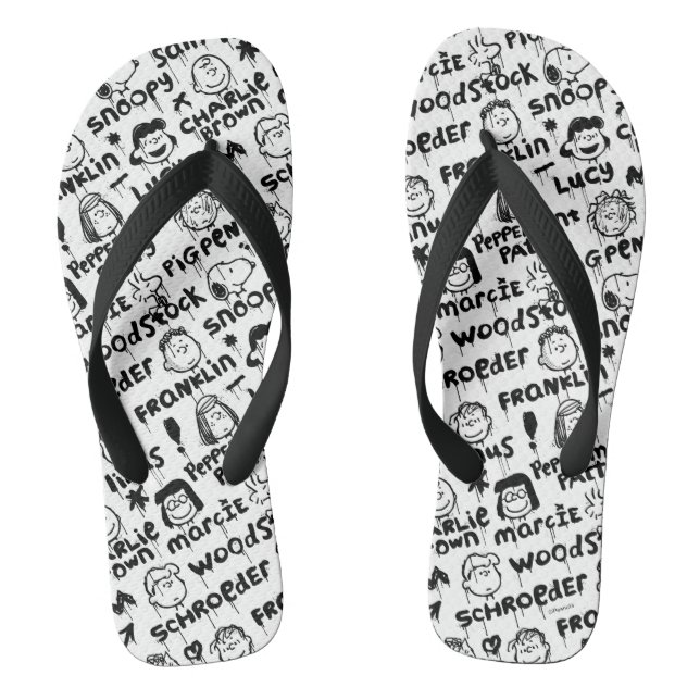 Erdnusszeichen Graffiti Muster Flip Flops (Fußbett)