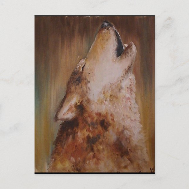 Erdöl-Farbwolf Postkarte (Vorderseite)