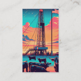 Erdöl- und Erdgasindustrie - amerikanische Flagge Visitenkarte