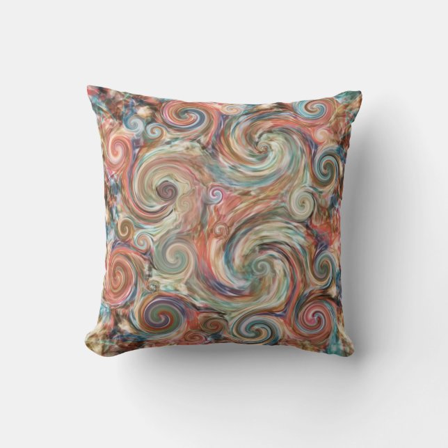 Erdpastell-buntes Dekor-Kissen Kissen (Vorderseite)