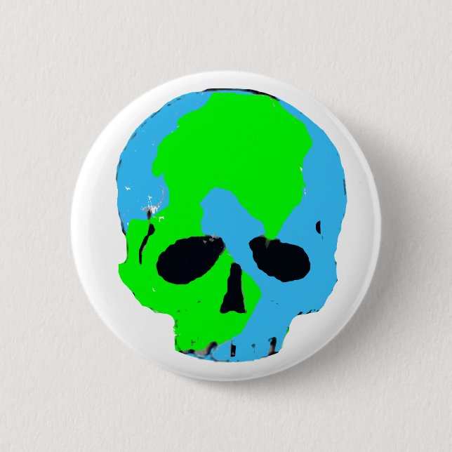 Erdschädel-Knopf Button (Vorderseite)