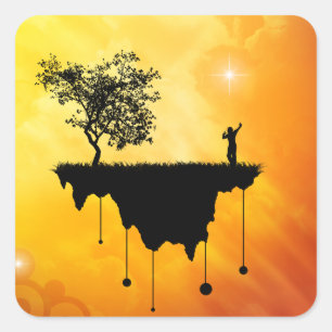 Erdscheibe Quadratischer Aufkleber