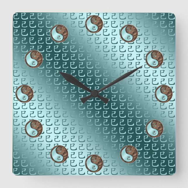 Erdschlange Quadratische Wanduhr (Vorderseite)