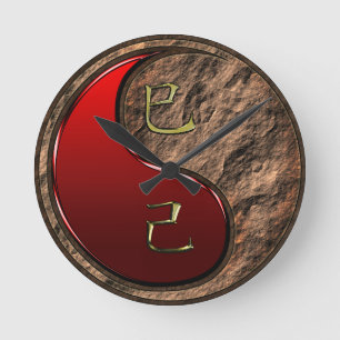Erdschlange Runde Wanduhr
