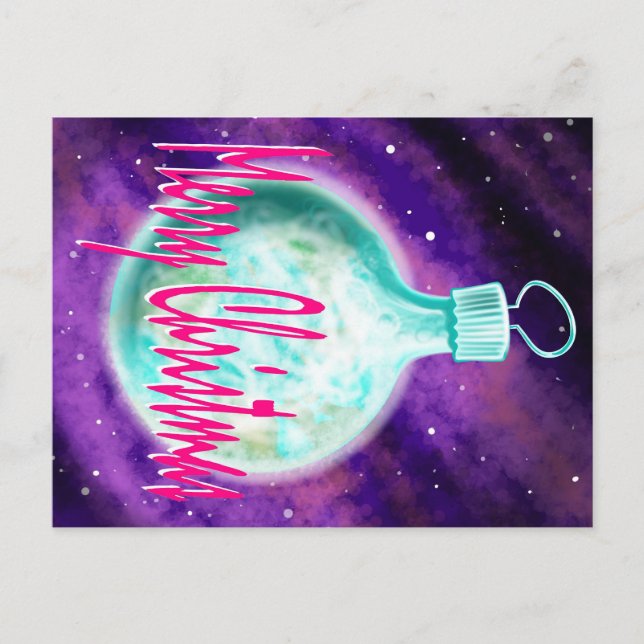 Erdschmuck fröhliche Weihnachtspostkarte Feiertagspostkarte (Vorderseite)