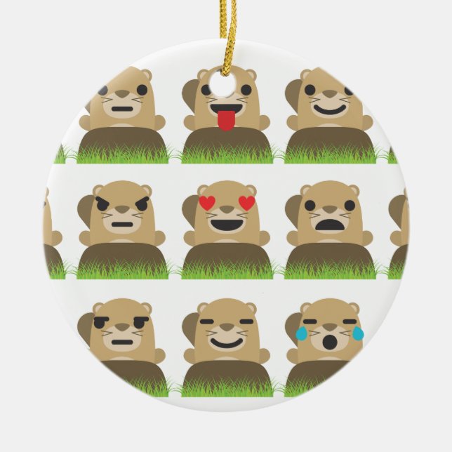Erdschweinchen Keramikornament (Vorne)