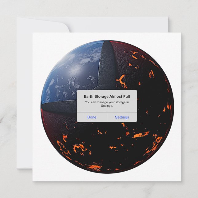 Erdspeicher fast vollständig feiertagskarte (Vorderseite)