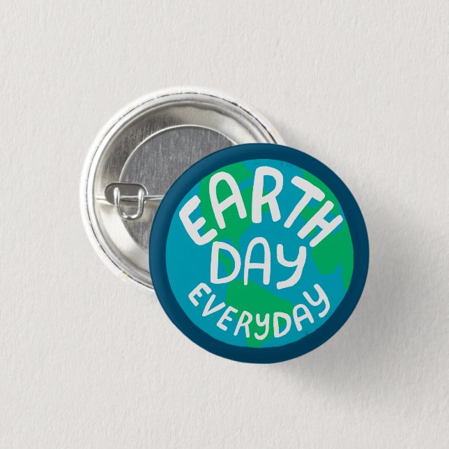 ERDTAG JEDEN TAG Handlettered Planet Button (Vorne & Hinten)