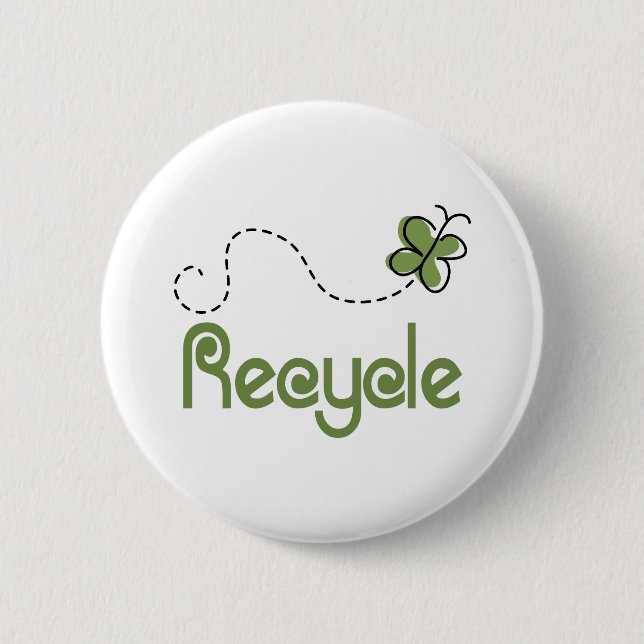 Erdtag recyceln T - Shirt Button (Vorderseite)