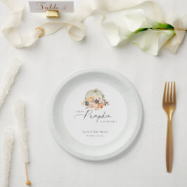 Erdthy Autumn Floral Pumpkin Baby Shooting Pappteller