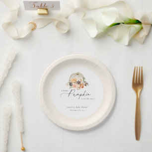 Erdthy Autumn Floral Pumpkin Baby Shooting Pappteller