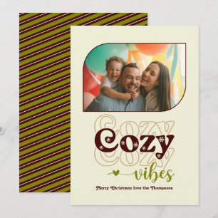Erdthy Neutral Cosy Vibes Only Christmas Foto Feiertagskarte
