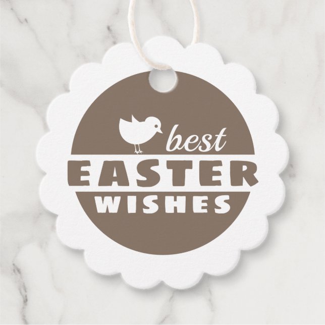 Erdton Blume-förmige Ostern Gruß CC1097 Geschenkanhänger (Vorderseite)