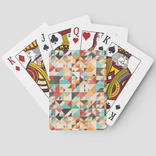 Erdton Geometrisches Muster Spielkarten (Rückseite)