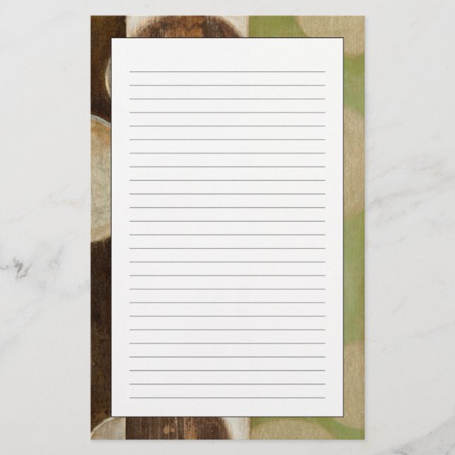 Erdton-hölzerne Platten-Malerei mit Kreisen Briefpapier (Vorderseite)