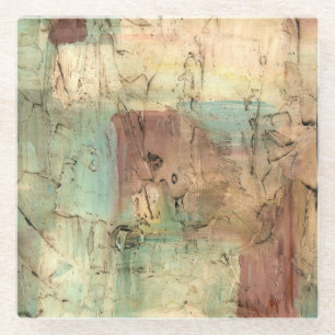 Erdton-Malerei mit gebrochener Oberfläche Glasuntersetzer