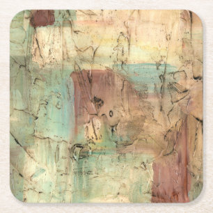 Erdton-Malerei mit gebrochener Oberfläche Rechteckiger Pappuntersetzer