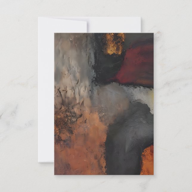 Erdtöne abstrakt einladung (Vorderseite)