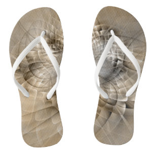 Erdtöne Abstrakte Moderne Fractal-Kunst-Textur Flip Flops