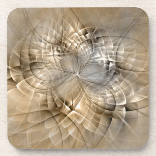 Erdtöne Abstrakte Moderne Fractal-Kunst-Textur Getränkeuntersetzer