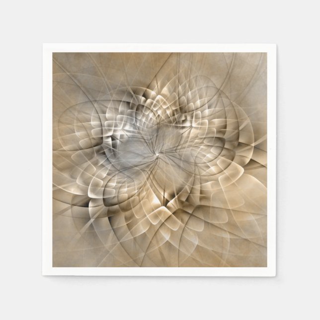 Erdtöne Abstrakte Moderne Fraktal-Kunst-Textur Serviette (Vorderseite)