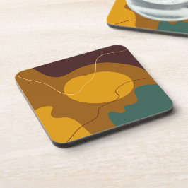 Erdtöne Bio Formen abstrakter Hintergrund Getränkeuntersetzer