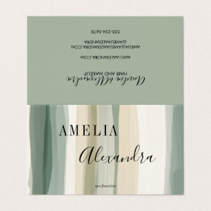 Erdtöne Boho Retro Schrift Abstrakt Wellenlinien Visitenkarten