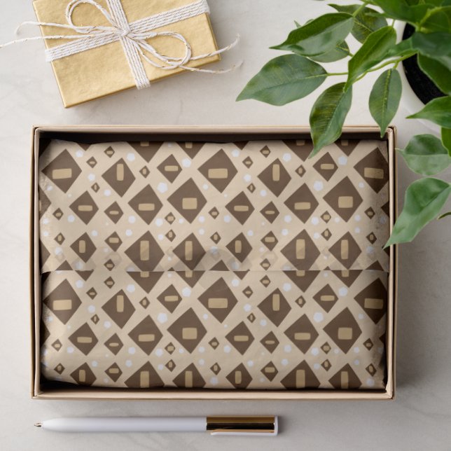 Erdtöne-Geometrie Seidenpapier (Geschenk)