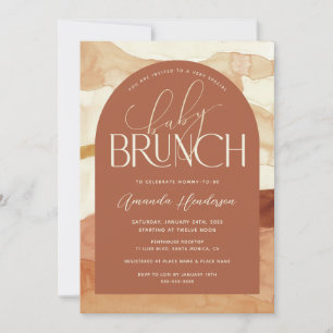 Erdtöne Geschlechtsneutrale Babyparty-Brunch Einladung