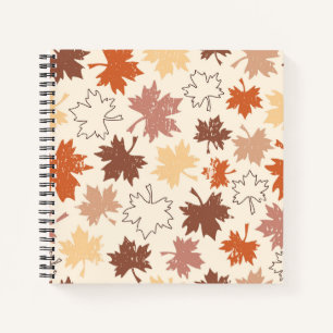 Erdtöne Herbst-Ahornblätter Design Notizbuch