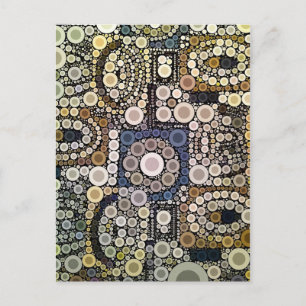 Erdtöne Konzentrische Kreise Mosaikmuster Postkarte