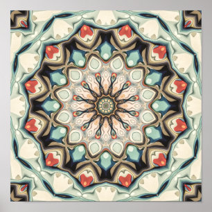 Erdtöne-Mandala Poster