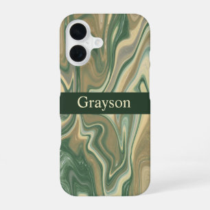 Erdtöne Marmor Abstrakt iPhone 16 Hülle