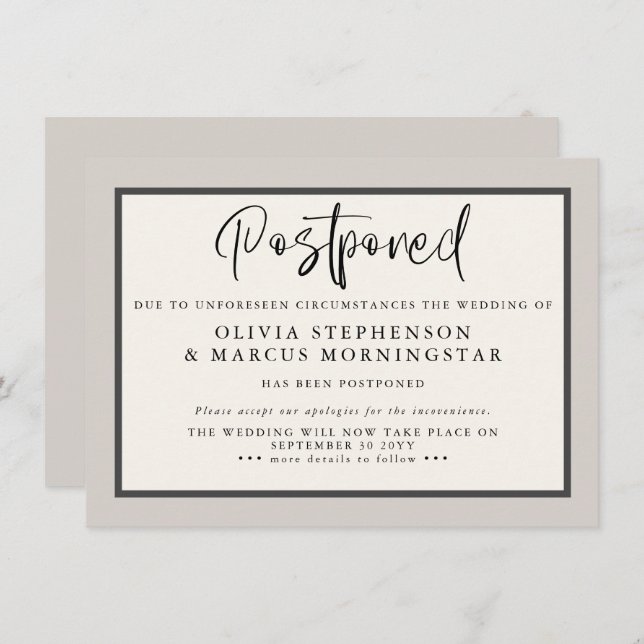 Erdtöne - Moderne Ankündigung verspäteter Veransta (Vorne/Hinten)