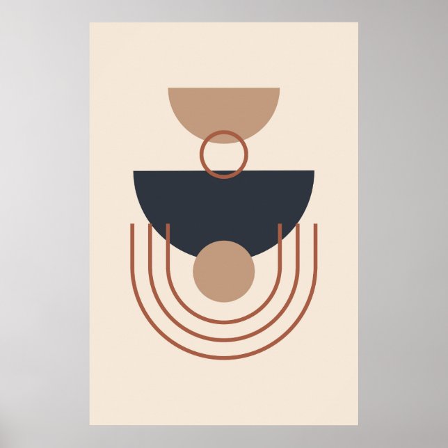 Erdtöne Moderne geometrische Kunst Poster (Vorne)