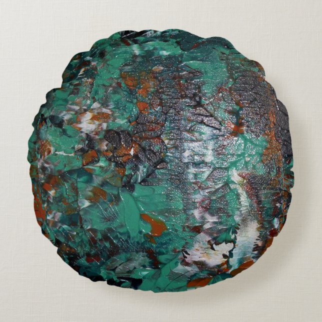 Erdtöne Rundes Kissen (Vorderseite)