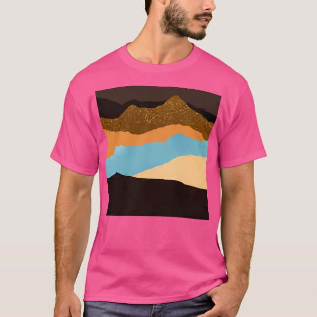 Erdtöne und Aqua-Torn zerklüftete Berglandschaft T-Shirt (Vorderseite)