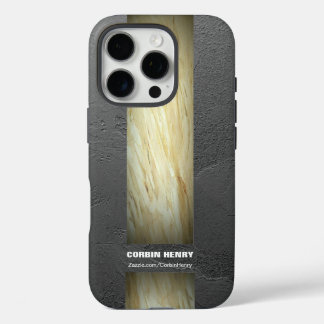Erdtönige Marmor-Name-Textur iPhone 16 Pro Hülle