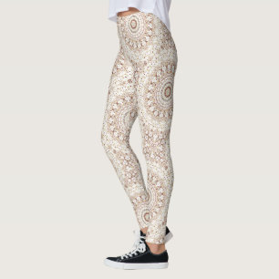 Erdtöniges geometrisches Mandala-Muster Leggings
