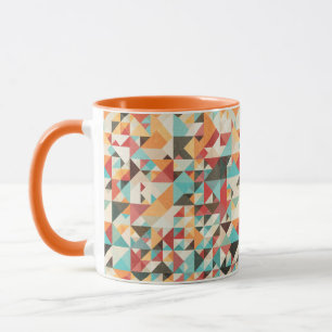 Erdtöniges geometrisches Muster Tasse