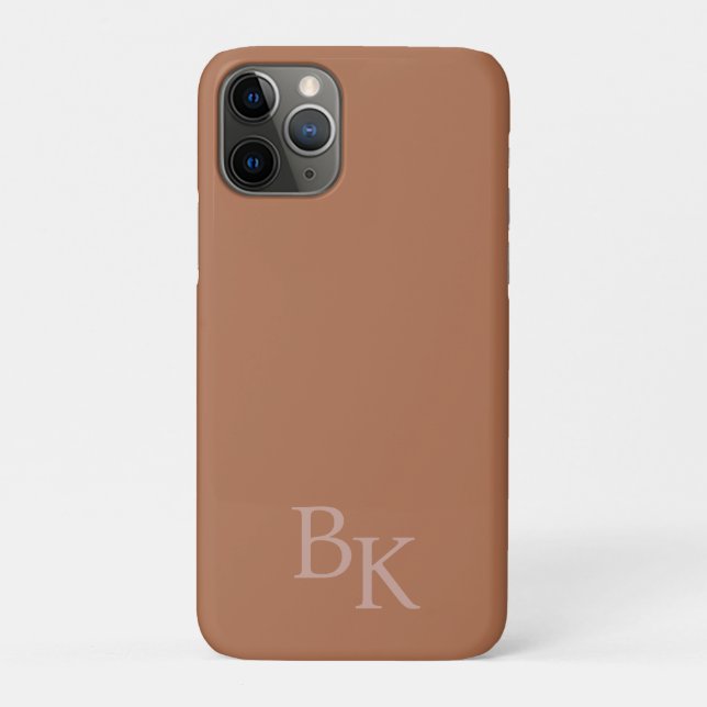 Erdtöniges minimales personalisiertes Anfangsmonog Case-Mate iPhone Hülle (Rückseite)