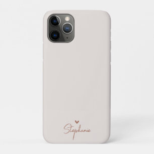 Erdtöniges minimalistisches Herz personalisiertes Case-Mate iPhone Hülle