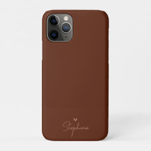 Erdtöniges minimalistisches Herz personalisiertes Case-Mate iPhone Hülle